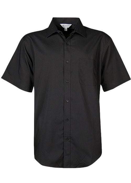 Aussie Pacific Men's Kingswood Short Sleeve Shirt 1910S Corporate Wear Aussie Pacific Black XXS 